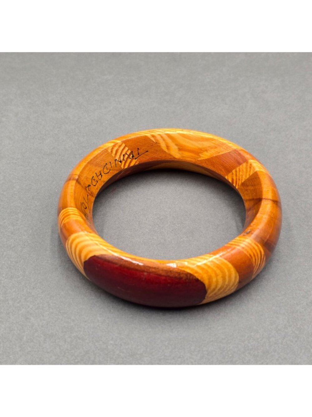 Vintage Wooden Bracelet 7"-8" Bangle Cuff Stretch Stackable Lot of 4 - Picture 5 of 12